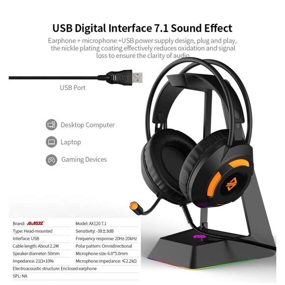 Gaming Headset Surround Sound With Built-in Microphone Noise Cancelling Pink - Picture 4 of 8